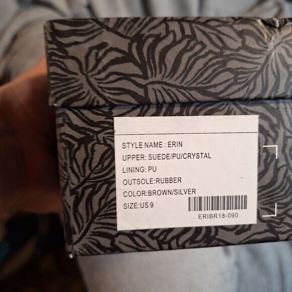 fibi & clo New York Erin Tan Suede Crystal Tan Women's Heels Size 9 - Picture 11 of 11